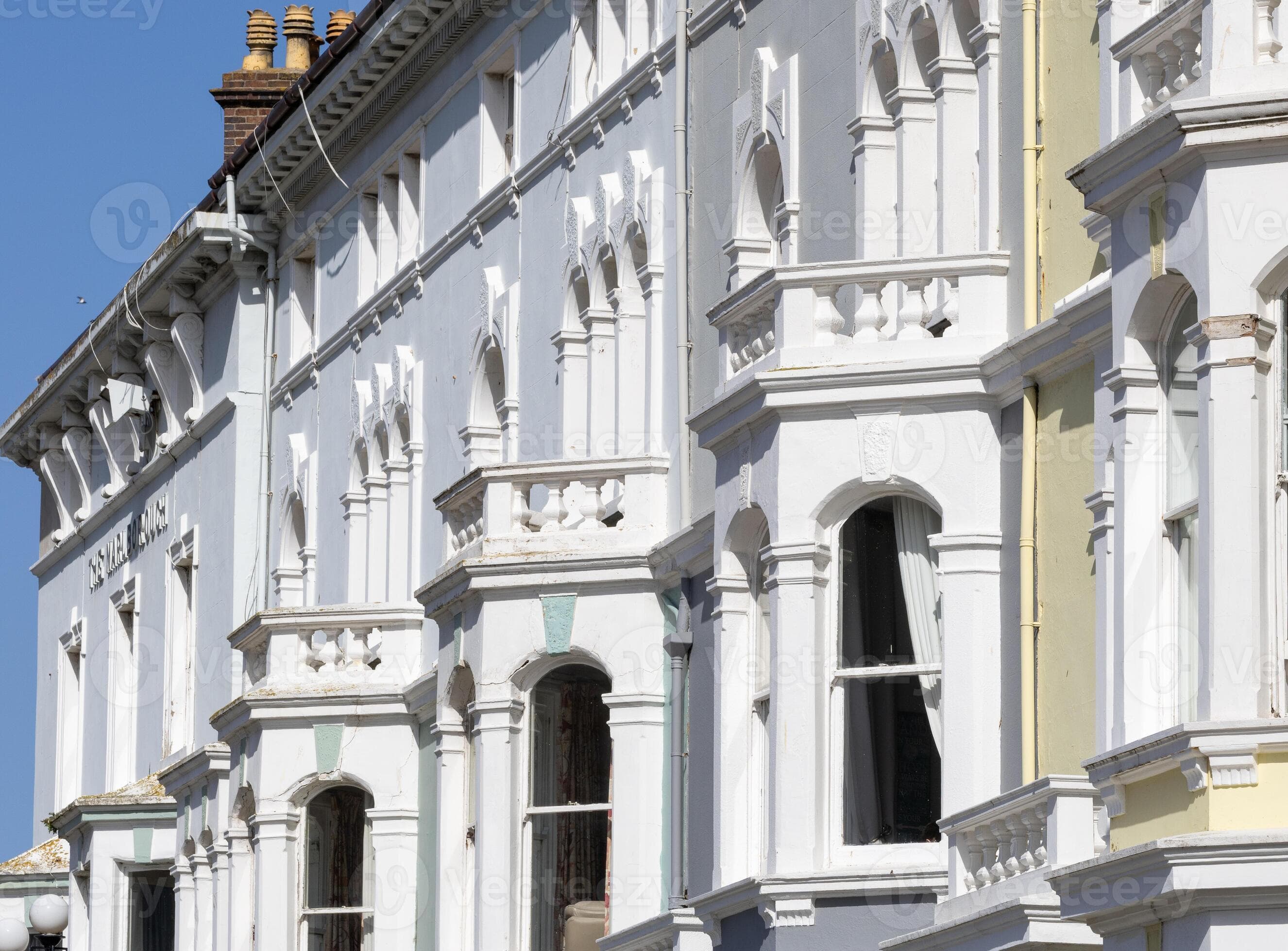 Victorian building facade in Llandudno, North Wales
